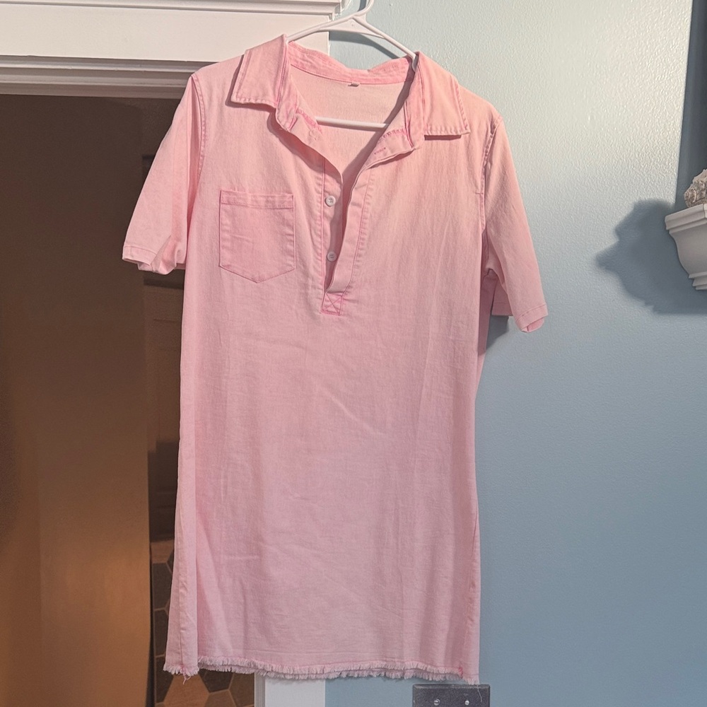 Pink Short Sleeve Polo Shirt